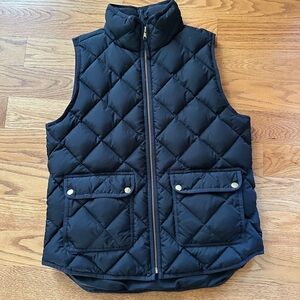 J. Crew Black Quilted Vest